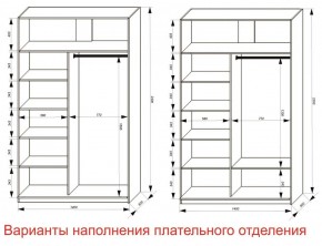 Шкаф-купе 1400 серии SOFT D6+D6+B2+PL3 (2 ящика+2штанги) профиль «Капучино» в Уфе - ufa.ok-mebel.com | фото 7