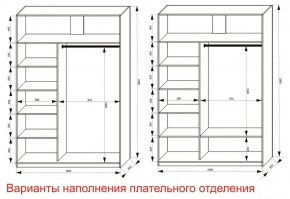 Шкаф-купе 1600 серии SOFT D6+D6+B2+PL3 (2 ящика+2штанги) профиль «Капучино» в Уфе - ufa.ok-mebel.com | фото 8