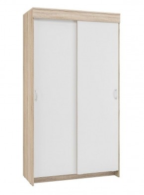 Шкаф-купе Бассо 1.0 (Дуб Сонома/Белый) 2 двери 2 зеркальные вставки в Уфе - ufa.ok-mebel.com | фото 3
