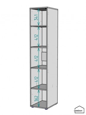 Шкаф Linnea MHR-1-2 2050х400х510 (ДВ-М 11.1.25) в Уфе - ufa.ok-mebel.com | фото 3
