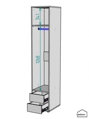 Шкаф Linnea MHR-1-3 2050х400х510 (ДВ-М 11.1.25) в Уфе - ufa.ok-mebel.com | фото 3