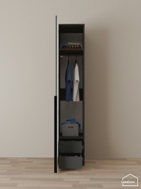 Шкаф Linnea MHR-1-3 2050х400х510 (Графит-М 11.1.25) в Уфе - ufa.ok-mebel.com | фото 3
