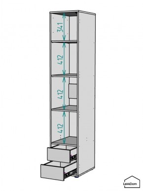 Шкаф Linnea MHR-1PO-4 2050х400х510 (Белый-М 11.1.2) в Уфе - ufa.ok-mebel.com | фото 3