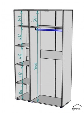 Шкаф Linnea MHR-3-1 2050х1200х510 (ДВ-М 11.1.25) в Уфе - ufa.ok-mebel.com | фото 3