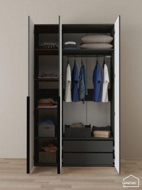 Шкаф Linnea MHR-3-2 2050х1200х510 (Графит-М 11.1.25) в Уфе - ufa.ok-mebel.com | фото 5