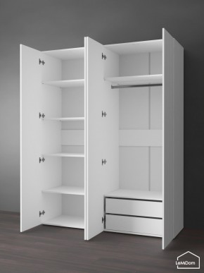 Шкаф Linnea MHR-4PO-2 2050х1600х510 (Белый-М 11.1.1) в Уфе - ufa.ok-mebel.com | фото 5
