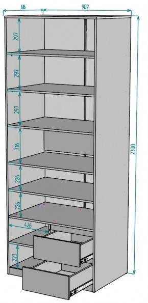 Шкаф Мальта H202 в Уфе - ufa.ok-mebel.com | фото 2