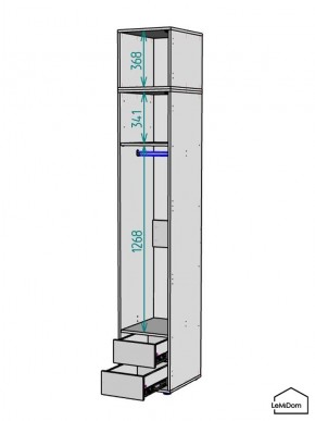 Шкаф с антресолью Linnea MHR-1A-3 2450х400х510 (ДВ-М 11.1.25) в Уфе - ufa.ok-mebel.com | фото 3