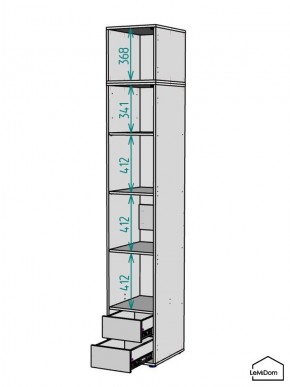 Шкаф с антресолью Linnea MHR-1A-4 2450х400х510 (Белый-М 11.1.2) в Уфе - ufa.ok-mebel.com | фото 3