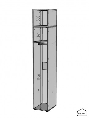 Шкаф с антресолью Linnea MHR-1POA-1 2450х400х510 (Белый-М 11.1.2) в Уфе - ufa.ok-mebel.com | фото 3