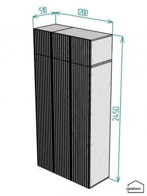 Шкаф с антресолью Linnea MHR-3A-2 2450х1200х510 (ДВ-М 11.1.25) в Уфе - ufa.ok-mebel.com | фото 2