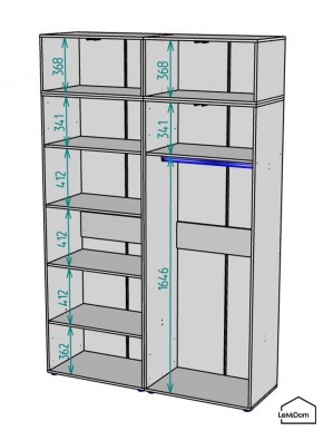 Шкаф с антресолью Linnea MHR-4A-1 2450х1600х510 (Графит-М 11.1.25) в Уфе - ufa.ok-mebel.com | фото 3