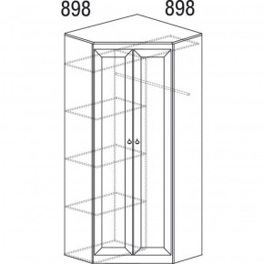 Шкаф угловой №606 Инна (угол 898*898) Денвер темный в Уфе - ufa.ok-mebel.com | фото 3
