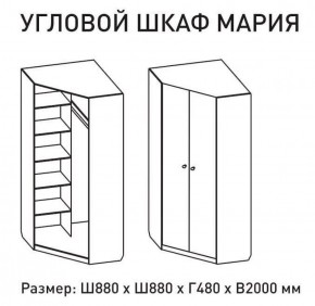 Шкаф угловой Мария 880*880 (ЛДСП 1 кат.) в Уфе - ufa.ok-mebel.com | фото 2