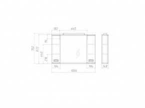 Шкаф-зеркало Cube 100 Эл. Домино (DC5013HZ) в Уфе - ufa.ok-mebel.com | фото 2