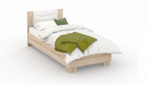 Спальня Аврора Кровать 90 со встроенным основанием под матрас Дуб сонома/Белый в Уфе - ufa.ok-mebel.com | фото
