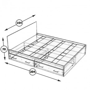 Стандарт Кровать с ящиками 1600, цвет дуб сонома, ШхГхВ 163,5х203,5х70 см., сп.м. 1600х2000 мм., без матраса, основание есть в Уфе - ufa.ok-mebel.com | фото 8