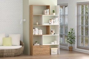 Стеллаж раздвижной (ЛДСП дуб крафт золотой/белый) в Уфе - ufa.ok-mebel.com | фото 3