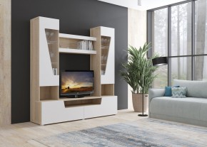 Стенка АНТАЛИЯ 2 (Сонома/Белый софт) в Уфе - ufa.ok-mebel.com | фото 3