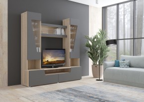 Стенка АНТАЛИЯ 2 (Сонома/Графит софт) в Уфе - ufa.ok-mebel.com | фото 3