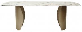Стол BRONTE 220 KL-188 Контрастный мрамор матовый, итальянская керамика/ Шампань, ®DISAUR в Уфе - ufa.ok-mebel.com | фото 2