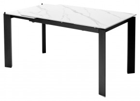 Стол CORNER 120 MATT WHITE MARBLE SOLID CERAMIC / BLACK, ®DISAUR в Уфе - ufa.ok-mebel.com | фото 4