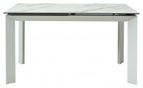 Стол CREMONA 180 KL-188 Контрастный мрамор матовый, итальянская керамика/ белый каркас, ®DISAUR в Уфе - ufa.ok-mebel.com | фото 2