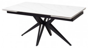 Стол FORIO 160 MATT WHITE MARBLE SOLID CERAMIC / BLACK, ®DISAUR в Уфе - ufa.ok-mebel.com | фото 1