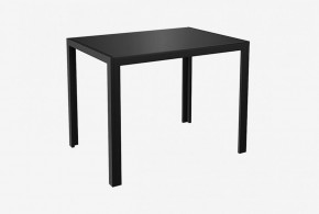 Стол Ницца (стекло (10мм) Черное/ножки черный металл) в Уфе - ufa.ok-mebel.com | фото 1