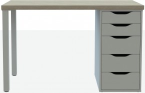 Стол письменный Ингар 1/5Т 120x75x55, дуб беленый/белый в Уфе - ufa.ok-mebel.com | фото 2