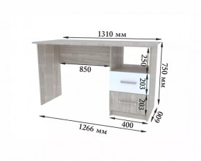 Стол подростковая Антилия (Дуб Крафт белый/Белый глянец) в Уфе - ufa.ok-mebel.com | фото 4