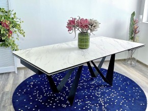 Стол RIETI 200 KL-99 Белый мрамор матовый, итальянская керамика / черный каркас, ®DISAUR в Уфе - ufa.ok-mebel.com | фото 2