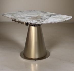 Стол TERAMO 135 GLOSS GRAND JADE SOLID CERAMIC, керамика, поворотн.механизм / Бронзовый, ®DISAUR в Уфе - ufa.ok-mebel.com | фото 1