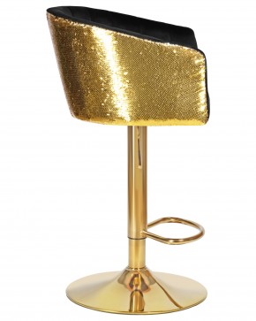 Стул барный DOBRIN DARCY GOLD SHINY, черный велюр с золотыми пайетками в Уфе - ufa.ok-mebel.com | фото 3