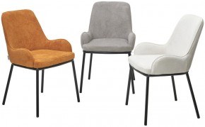 Стул BRIO CATO-01 Белый, фактурная ткань / черный каркас, ®DISAUR в Уфе - ufa.ok-mebel.com | фото 4