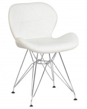 Стул обеденный DOBRIN BUTTERFLY CHROME, ножки хром, цвет белый в Уфе - ufa.ok-mebel.com | фото