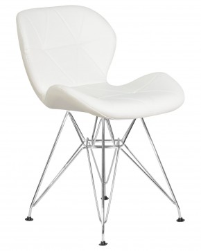 Стул обеденный DOBRIN BUTTERFLY CHROME, ножки хром, цвет белый в Уфе - ufa.ok-mebel.com | фото 2