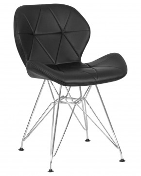 Стул обеденный DOBRIN BUTTERFLY CHROME, ножки хром, цвет чёрный в Уфе - ufa.ok-mebel.com | фото