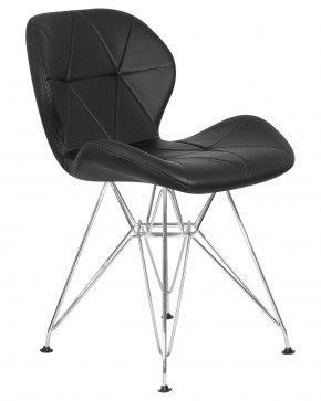 Стул обеденный DOBRIN BUTTERFLY CHROME, ножки хром, цвет чёрный в Уфе - ufa.ok-mebel.com | фото 2