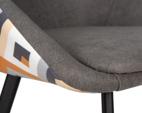 Стул обеденный DOBRIN MARKUS, ЭМАЛЬ ЧЕРНЫЙ МУАР ткань Candy Graphite+Escada Ochre в Уфе - ufa.ok-mebel.com | фото 7
