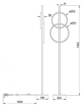 Торшер Arte Lamp Fluido A3913PN-24BK в Уфе - ufa.ok-mebel.com | фото 2