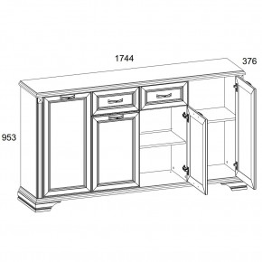 Тумба 4D1S, MONAKO, цвет Сосна винтаж/дуб анкона в Уфе - ufa.ok-mebel.com | фото 2