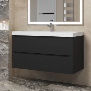 Тумба под раковину Uperwood Tanos 100 см, подвесная, черная матовая в Уфе - ufa.ok-mebel.com | фото 8