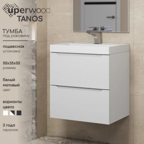 Тумба под раковину Uperwood Tanos 50 см, подвесная, белая матовая в Уфе - ufa.ok-mebel.com | фото 6