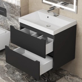 Тумба под раковину Uperwood Tanos 60 см, подвесная, черная матовая в Уфе - ufa.ok-mebel.com | фото 2