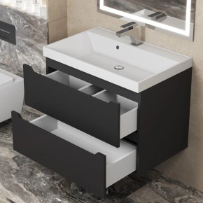 Тумба под раковину Uperwood Tanos 70 см, подвесная, черная матовая в Уфе - ufa.ok-mebel.com | фото 2