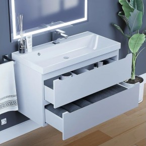 Тумба под раковину Uperwood Tanos 90 см, подвесная, белая матовая в Уфе - ufa.ok-mebel.com | фото 4