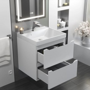 Тумба с раковиной Uperwood Tanos 50 см, подвесная, белая матовая в Уфе - ufa.ok-mebel.com | фото 11