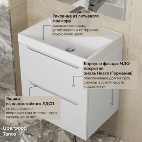 Тумба с раковиной Uperwood Tanos 50 см, подвесная, белая матовая в Уфе - ufa.ok-mebel.com | фото 6