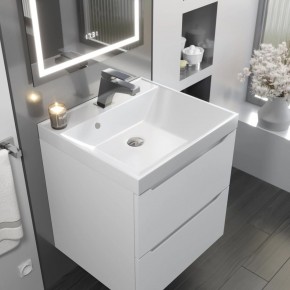 Тумба с раковиной Uperwood Tanos 50 см, подвесная, белая матовая в Уфе - ufa.ok-mebel.com | фото 9